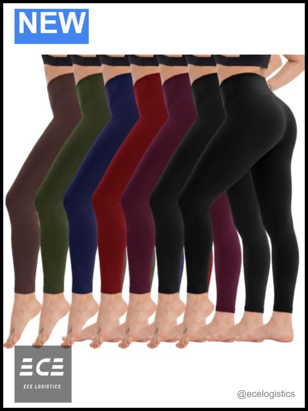 7 Pack High Waisted Leggings with Pockets Full Length Capri Yoga Pants